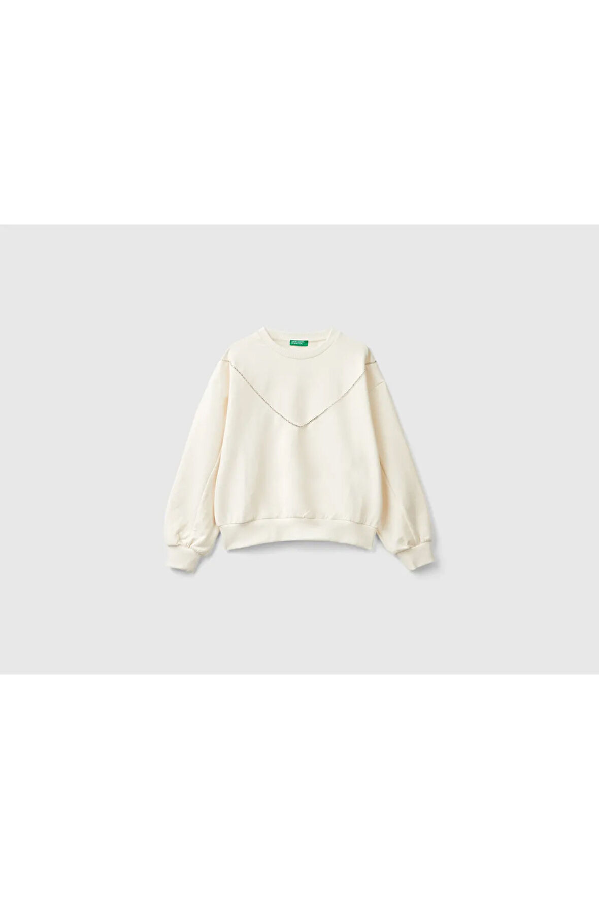 United Colors Of Benetton Kadın / Kız Ekru Sweatshırt (Model Kodu: 30L3C10Kw )