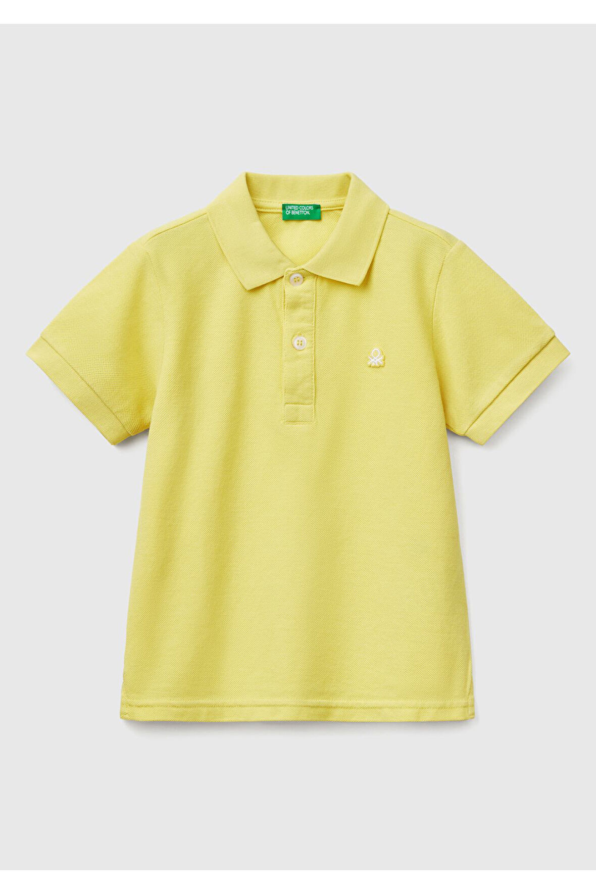Erkek Çocuk Sarı Logolu Pike Polo T-Shirt