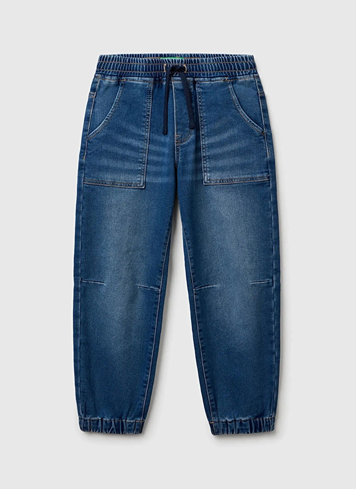 Benetton Yüksek Bel Düz Paça Koyu Mavi Erkek Çocuk Pantolon 44LGCF04J