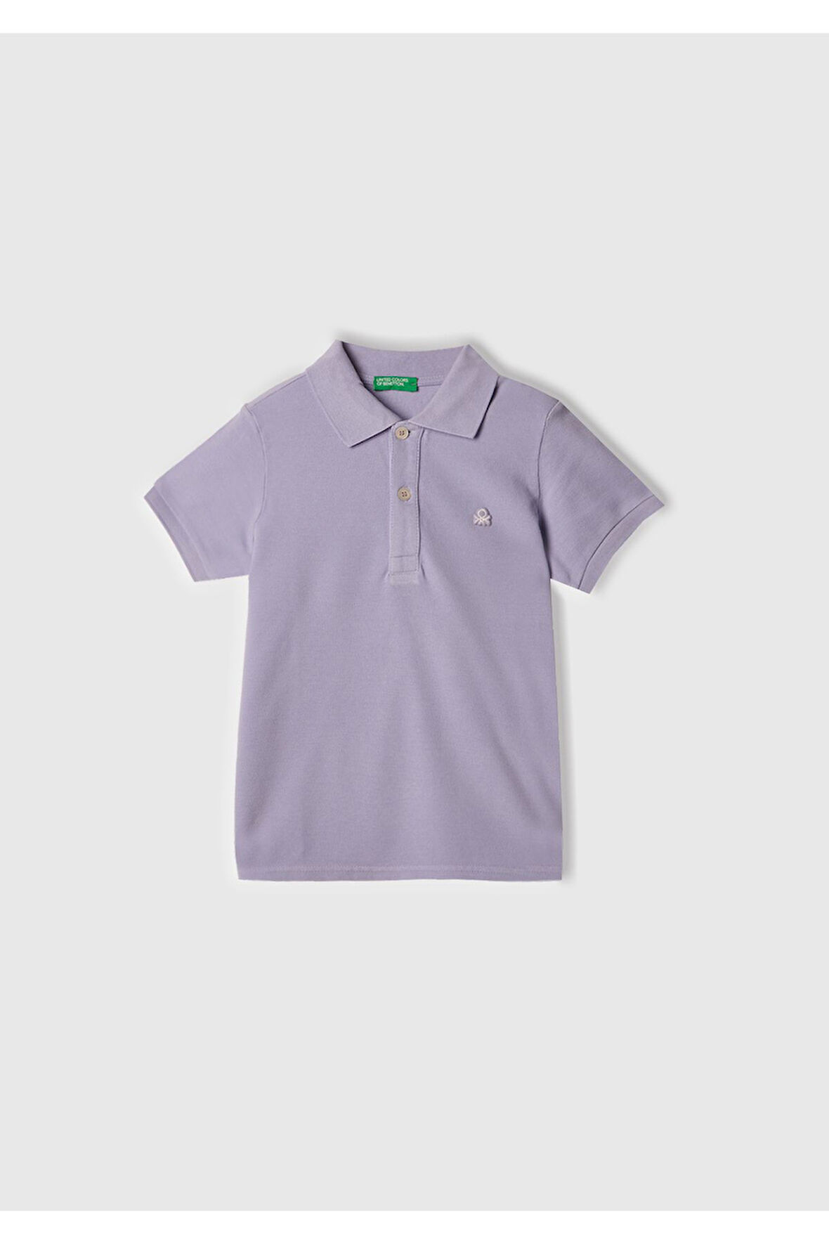 Erkek Çocuk Mor Logolu Pike Polo T-Shirt
