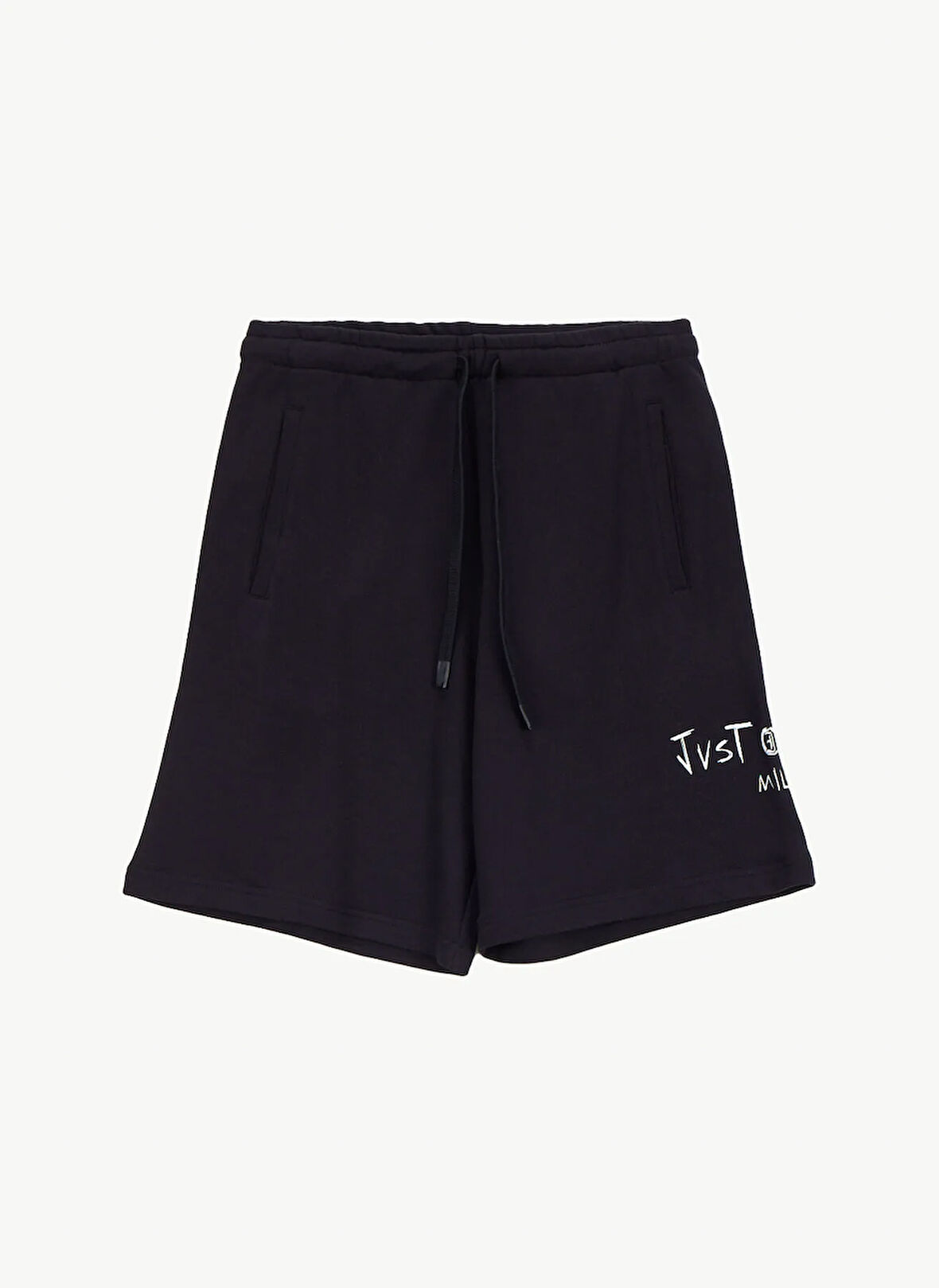 Siyah Erkek Lastikli Bel Relaxed Fit Şort 78PM380 R LOGO