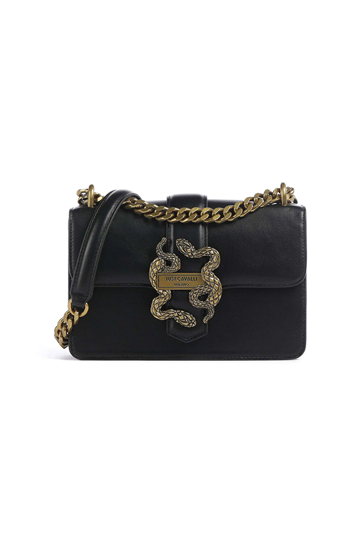 Kadın Yılan Tokalı Zincir Askılı Çapraz Askılı Çanta - Siyah | undefined