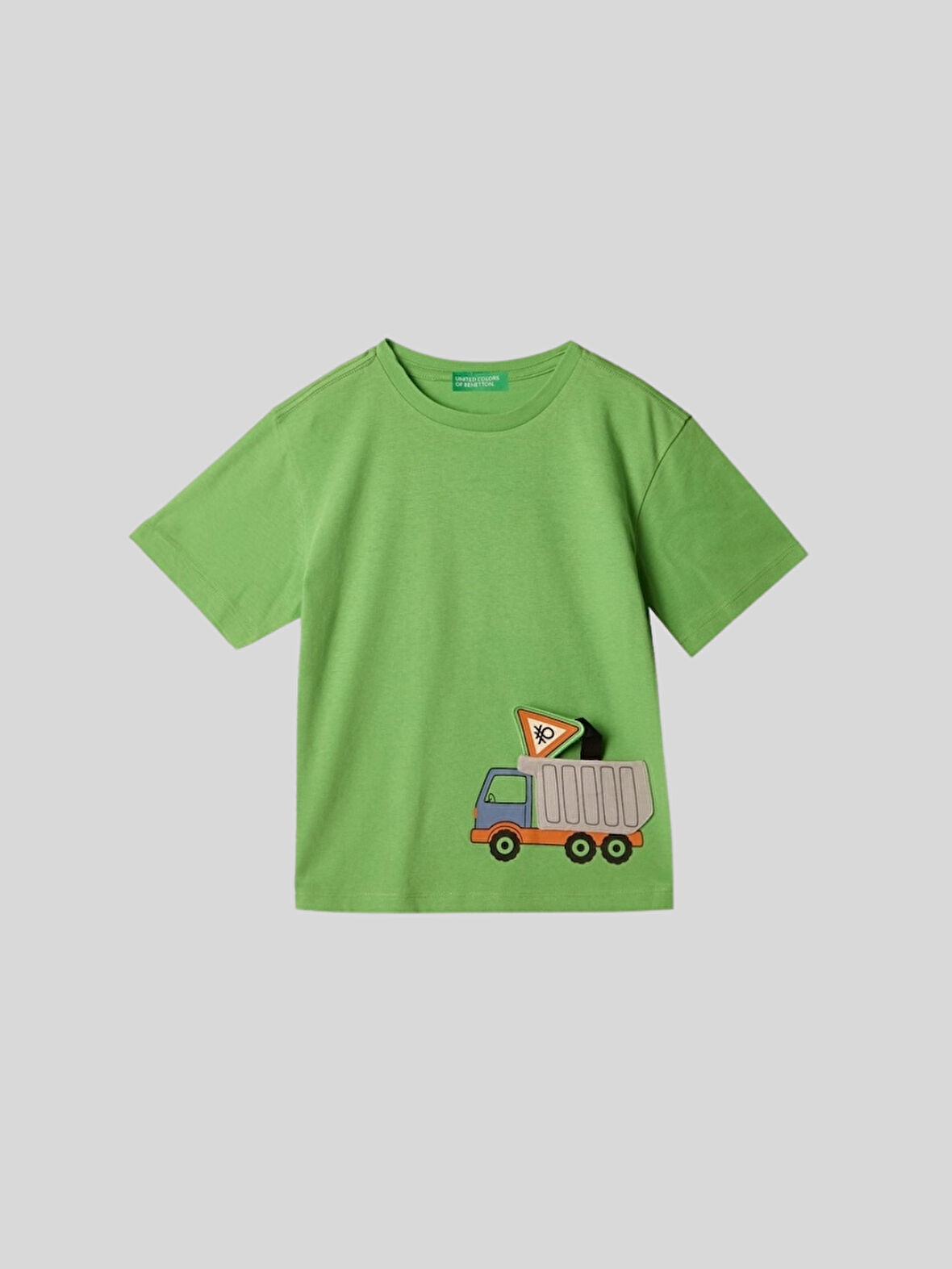 Benetton Erkek Çocuk Figürlü Tshirt 1-6 Yaş Yeşil