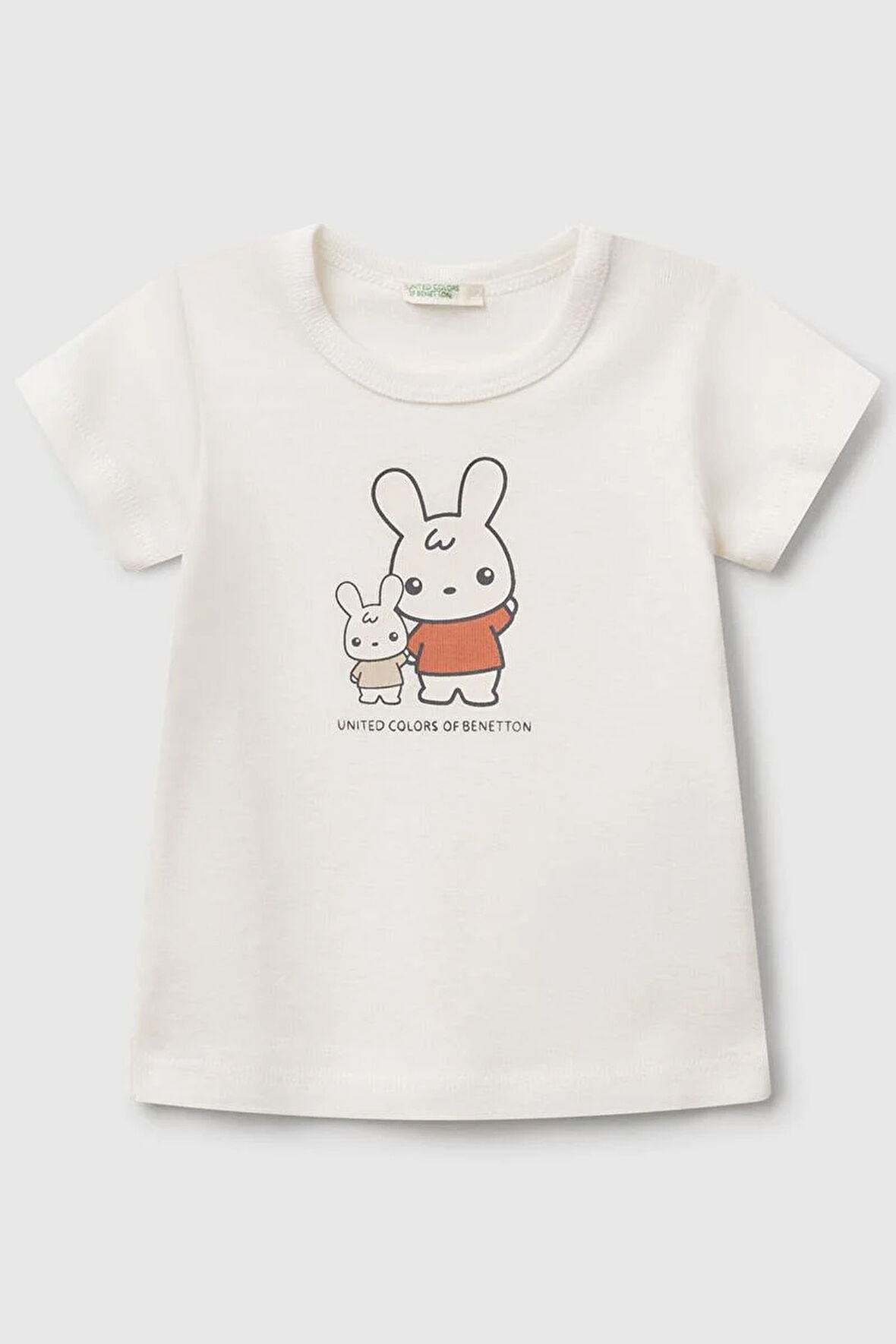 United Colors of Benetton Kız Bebek T shirt Ekru 3I9WA1062