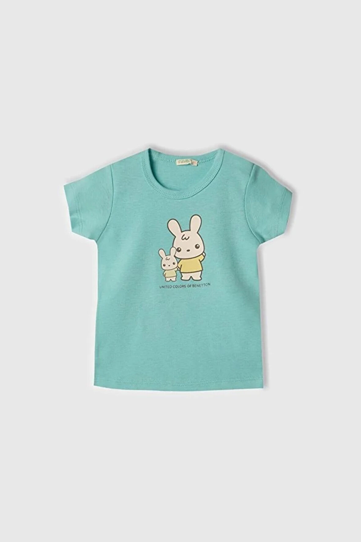 United Colors of Benetton Erkek Bebek T shirt Turkuaz 3I9WA1062