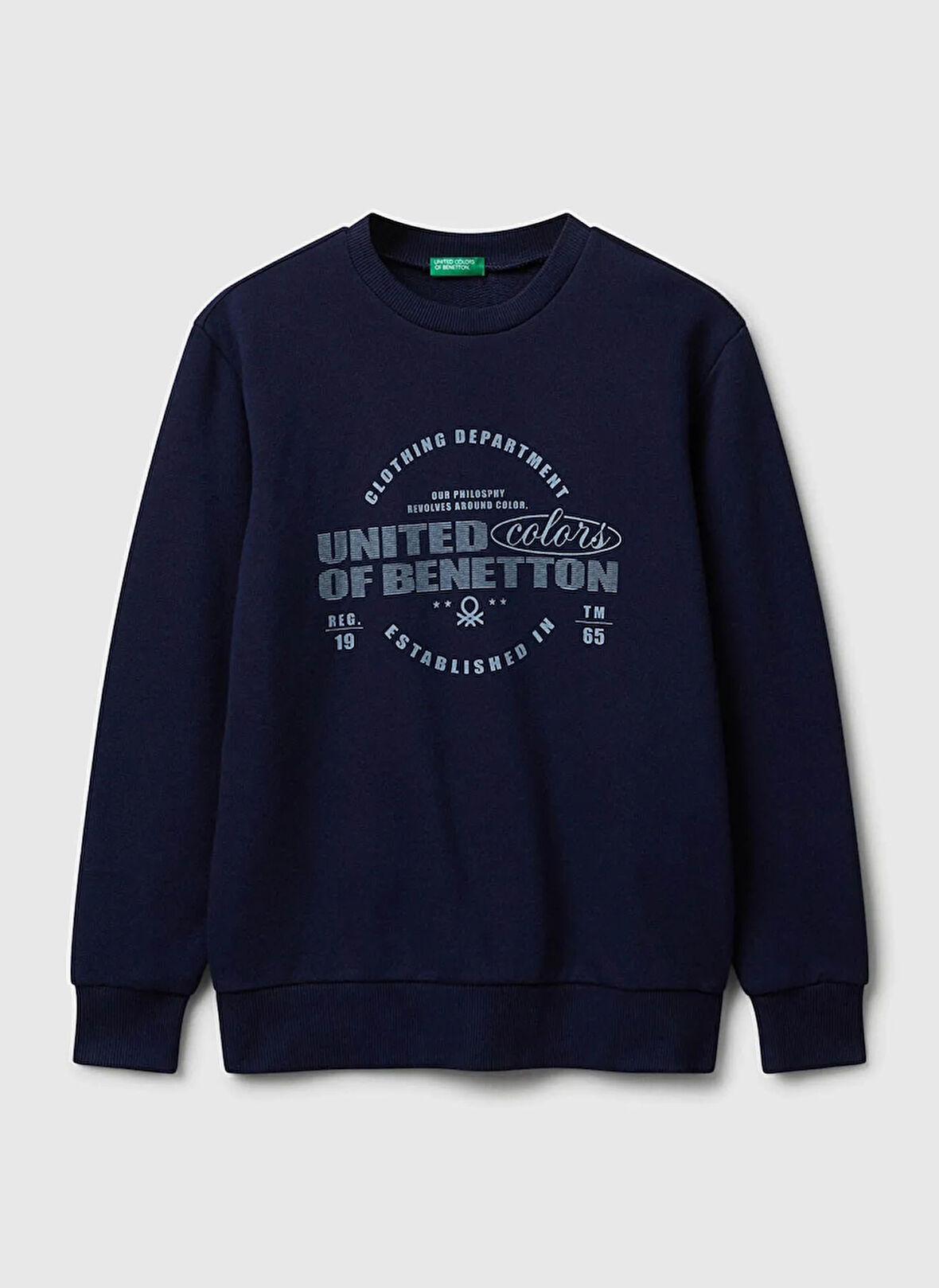 Benetton Baskılı Erkek Çocuk Lacivert Sweatshırt 3J68C10PZ