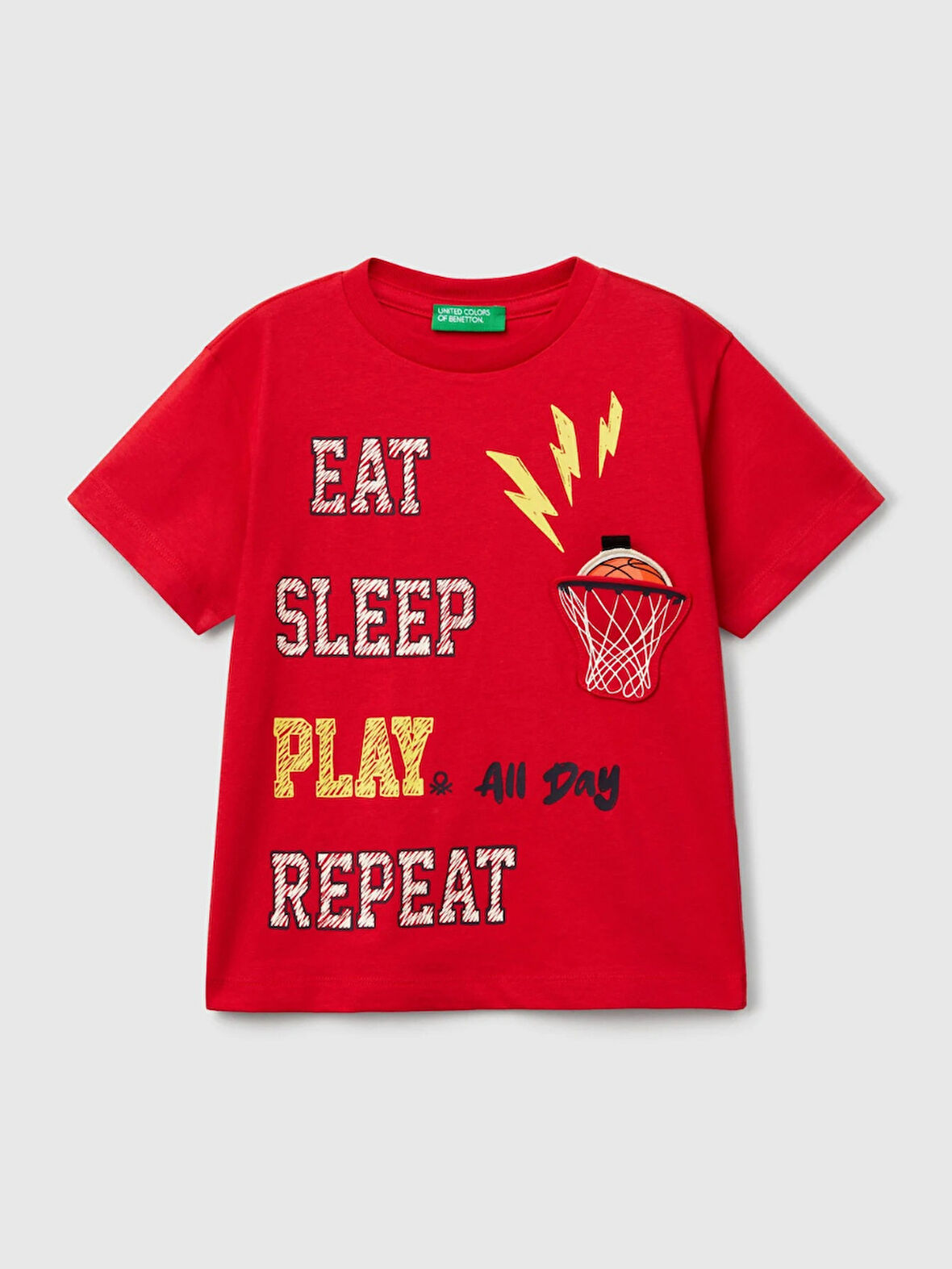 Benetton Erkek Çocuk Figürlü Tshirt 1-6 Yaş Kırmızı