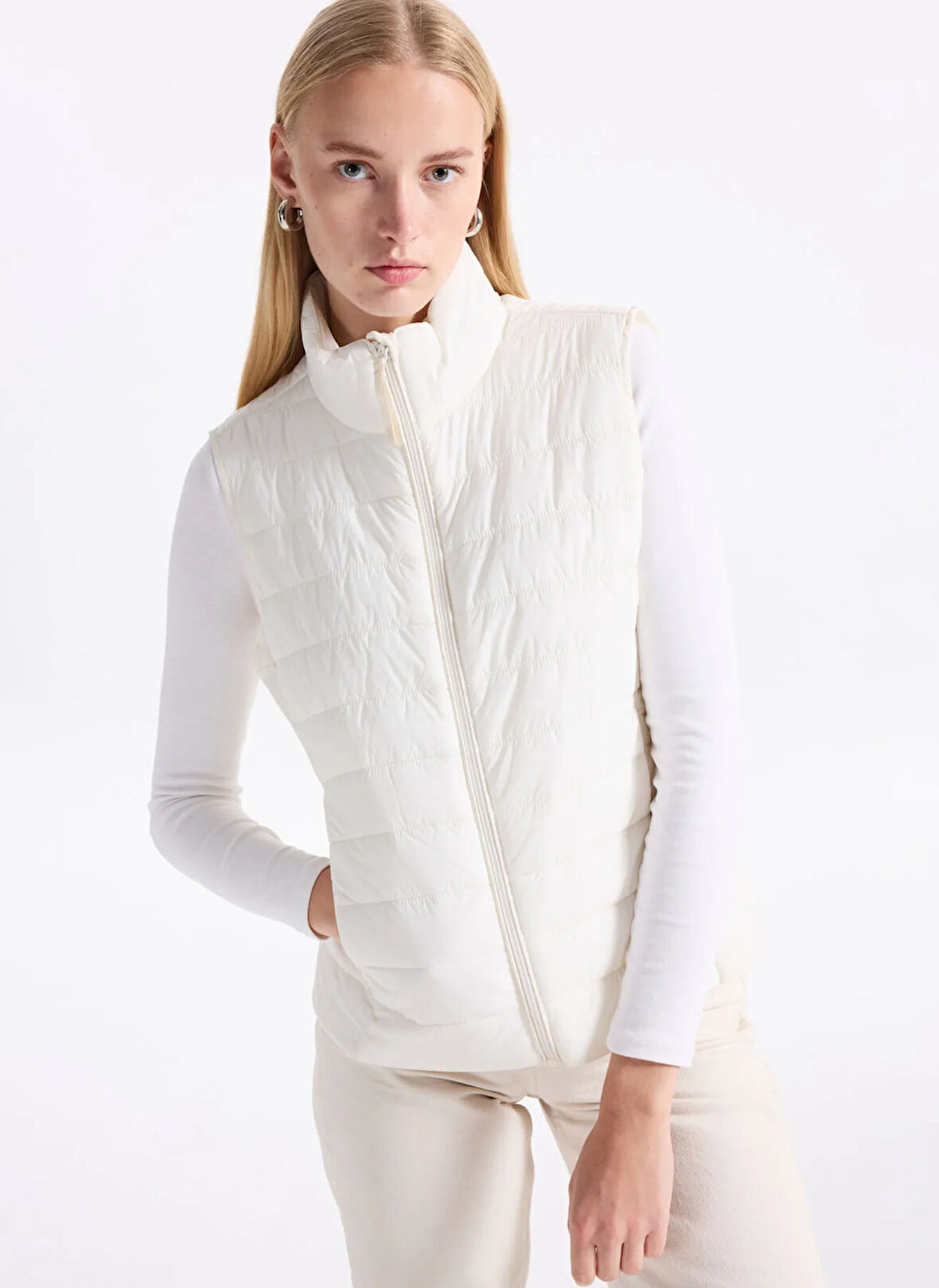 Benetton Krem Kadın Yelek 2TWDDJ00V