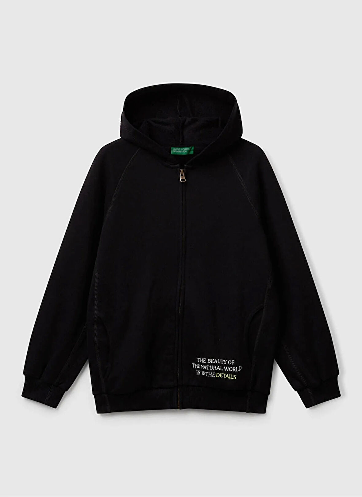 Benetton Baskılı Erkek Çocuk Siyah Sweatshırt 33NVC505A