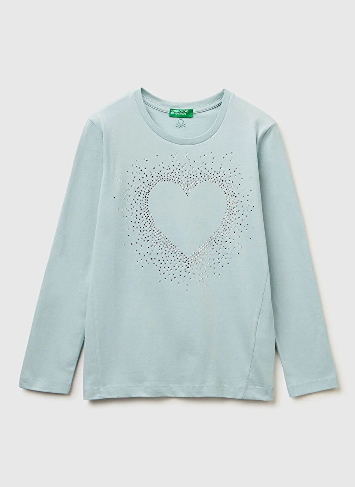 Benetton Nakışlı Su Yeşili Kız Çocuk T-Shirt 3ATNC10RF