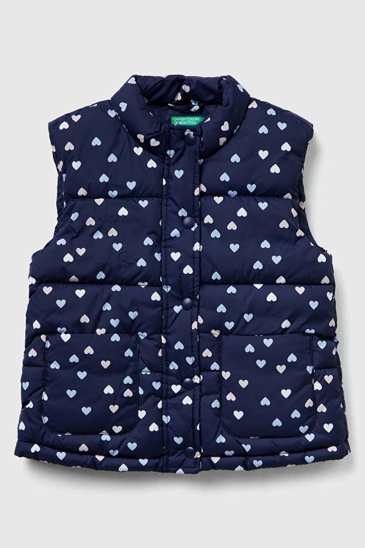 United Colors of Benetton Kız Bebek 2V3YGJ00O-25K Desenli Yelek Lacivert