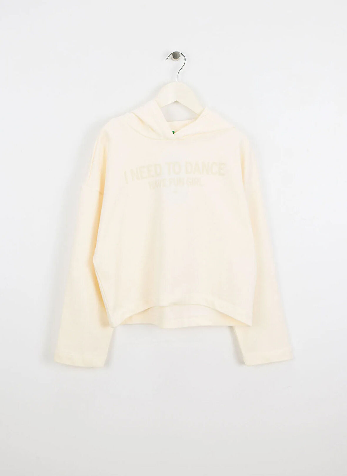 Benetton Baskılı Kız Çocuk Ekru Sweatshırt 3NBMC2053