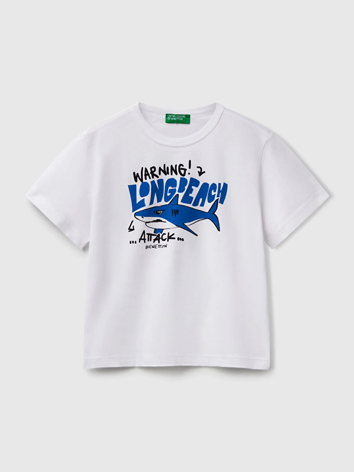 Benetton Erkek Çocuk Baskılı Tshirt 1-6 Yaş Beyaz