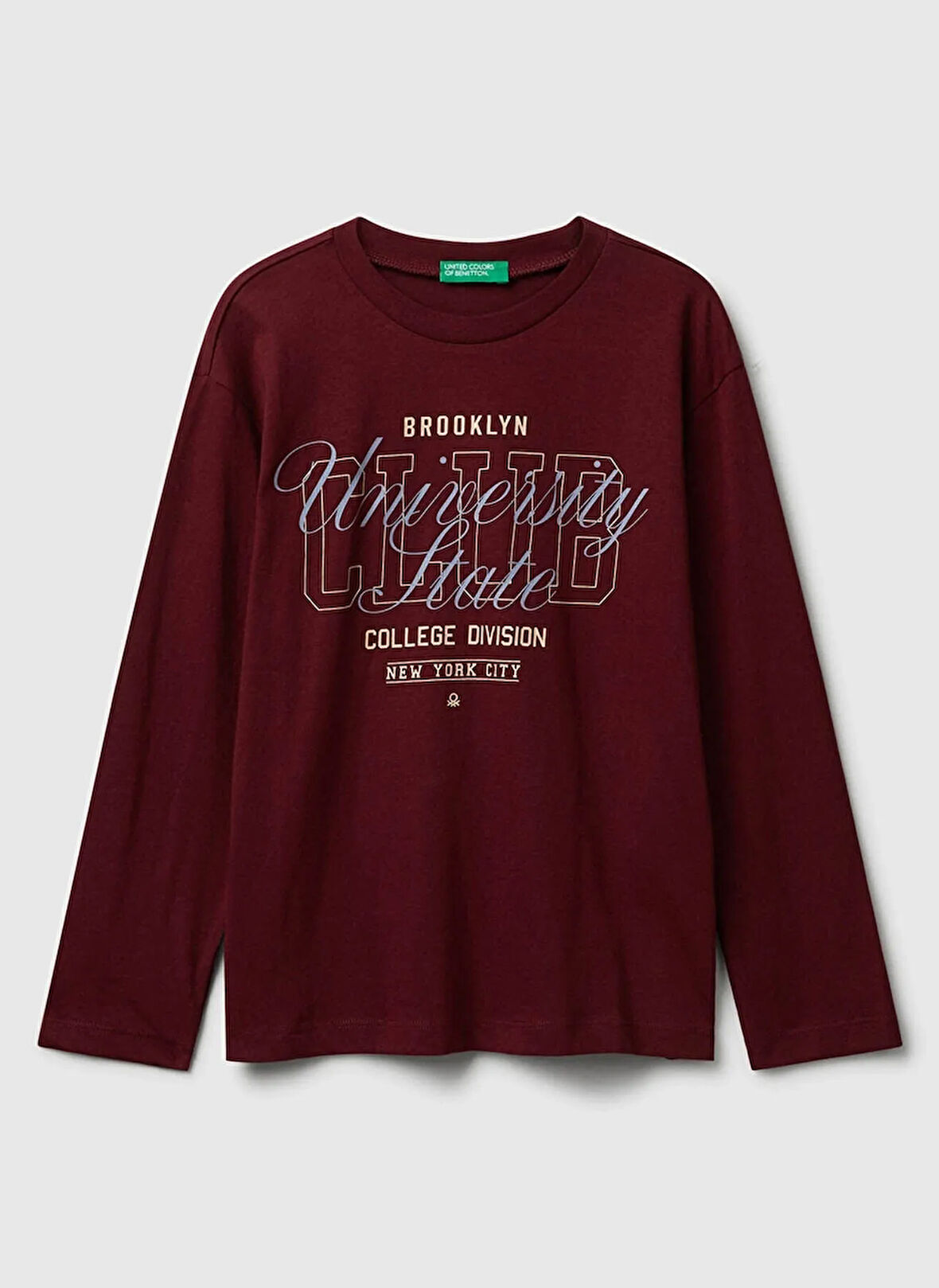 Benetton Baskılı Bordo Erkek Çocuk T-Shirt 35RYC10QQ