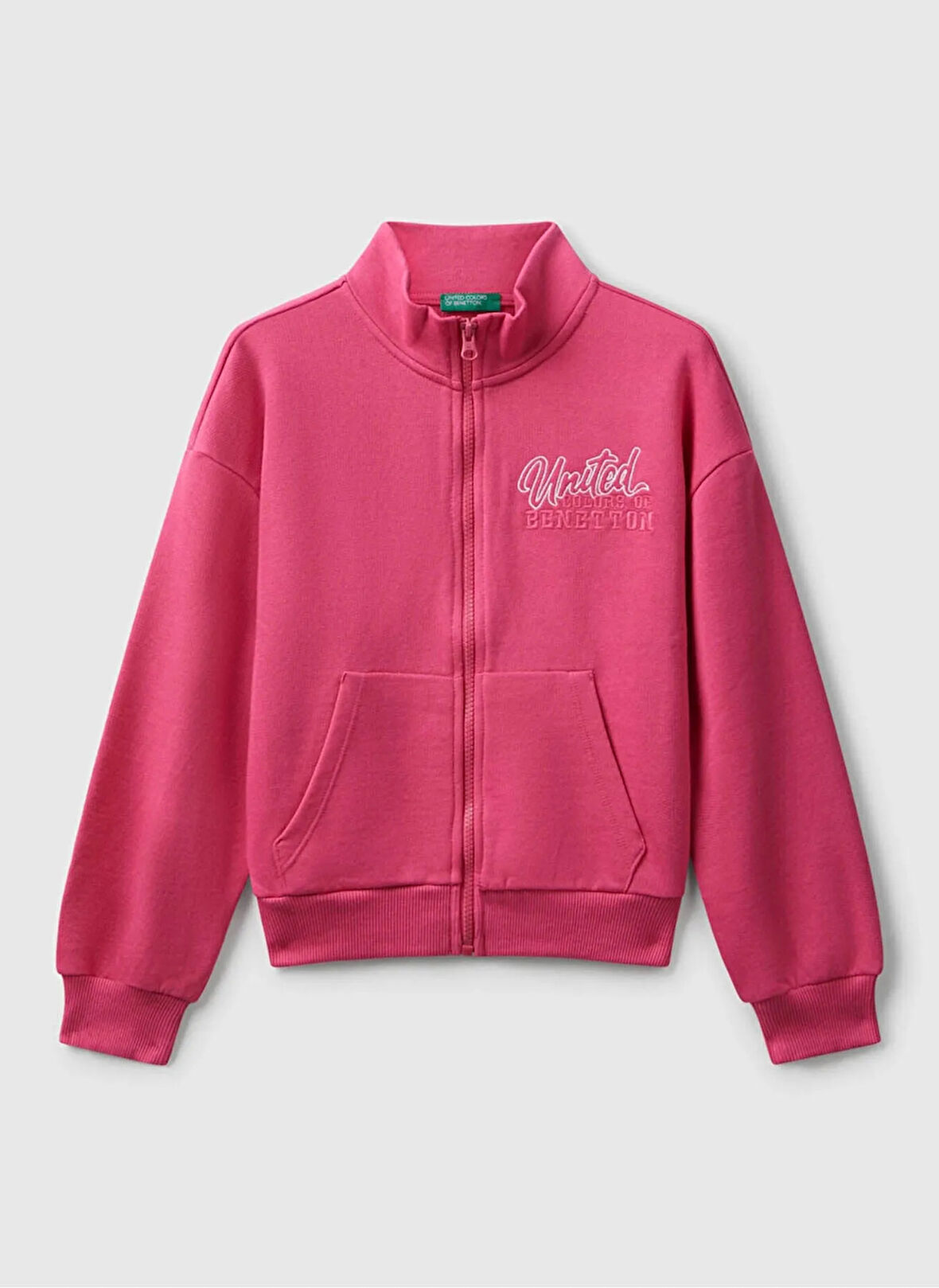 Benetton Nakışlı Kız Çocuk Pembe Sweatshırt 3J68C505D