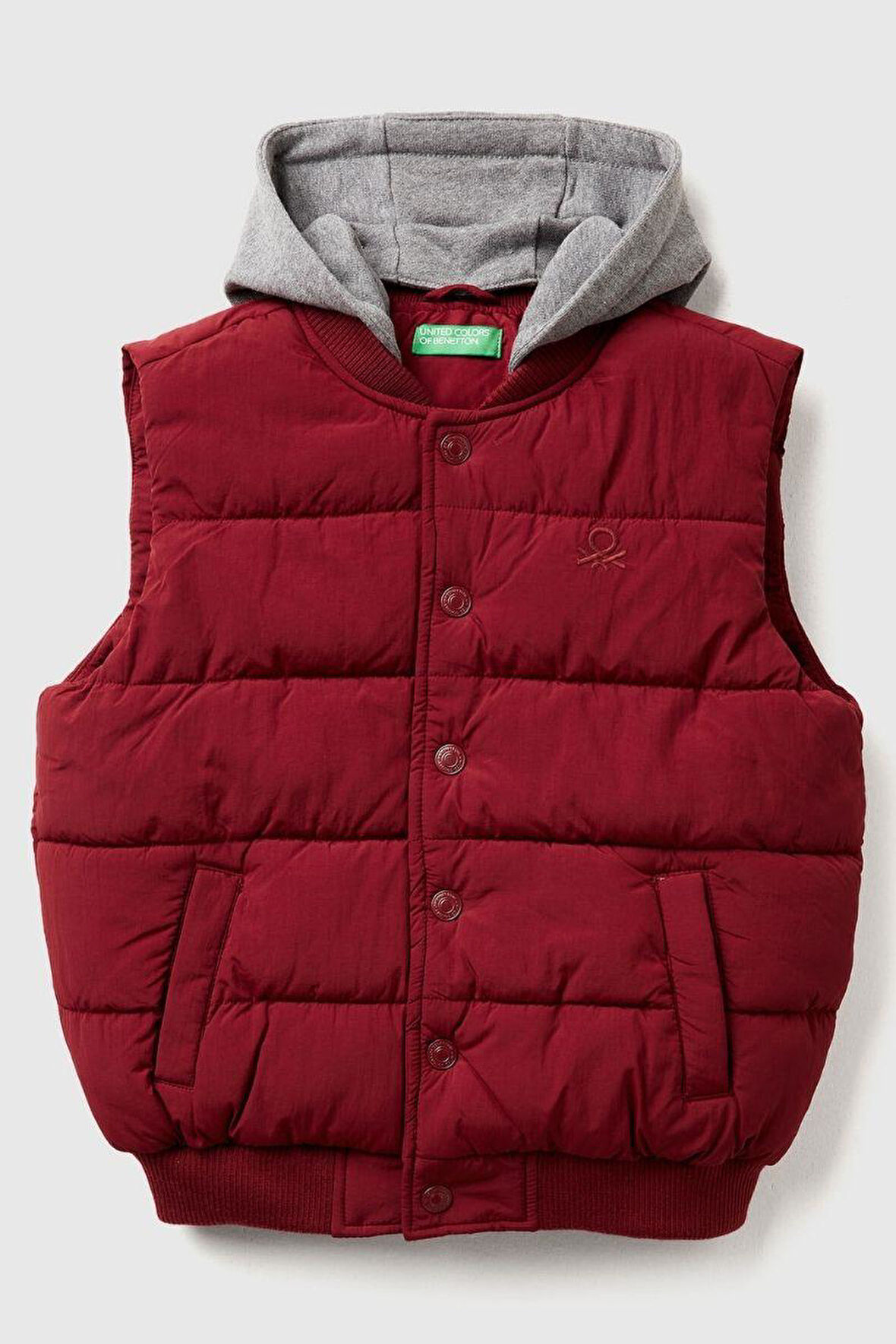 United Colors of Benetton Erkek Çocuk 2IGGCJ012-25K Puffer Yelek Bordo