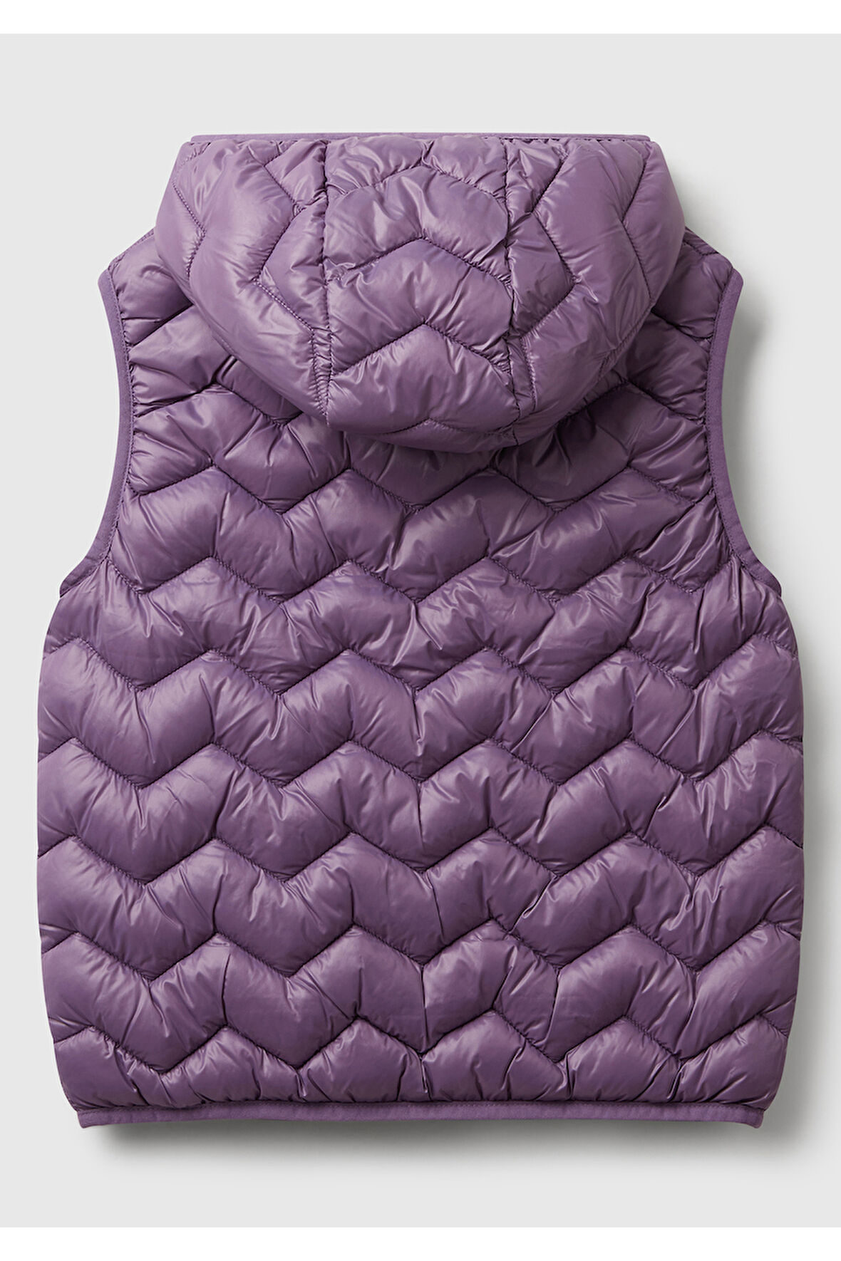 Kız Çocuk Mor Simli Logo Detaylı Kapüşonlu Yelek