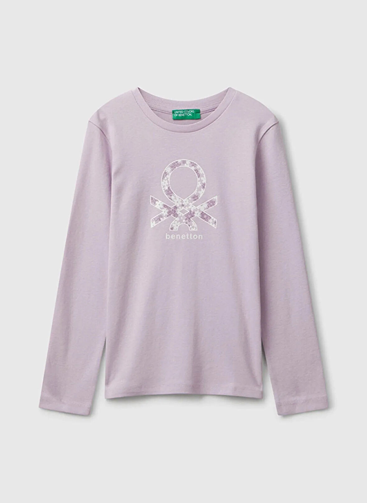 Benetton Baskılı Lila Kız Çocuk T-Shirt 3I9WC10Q2