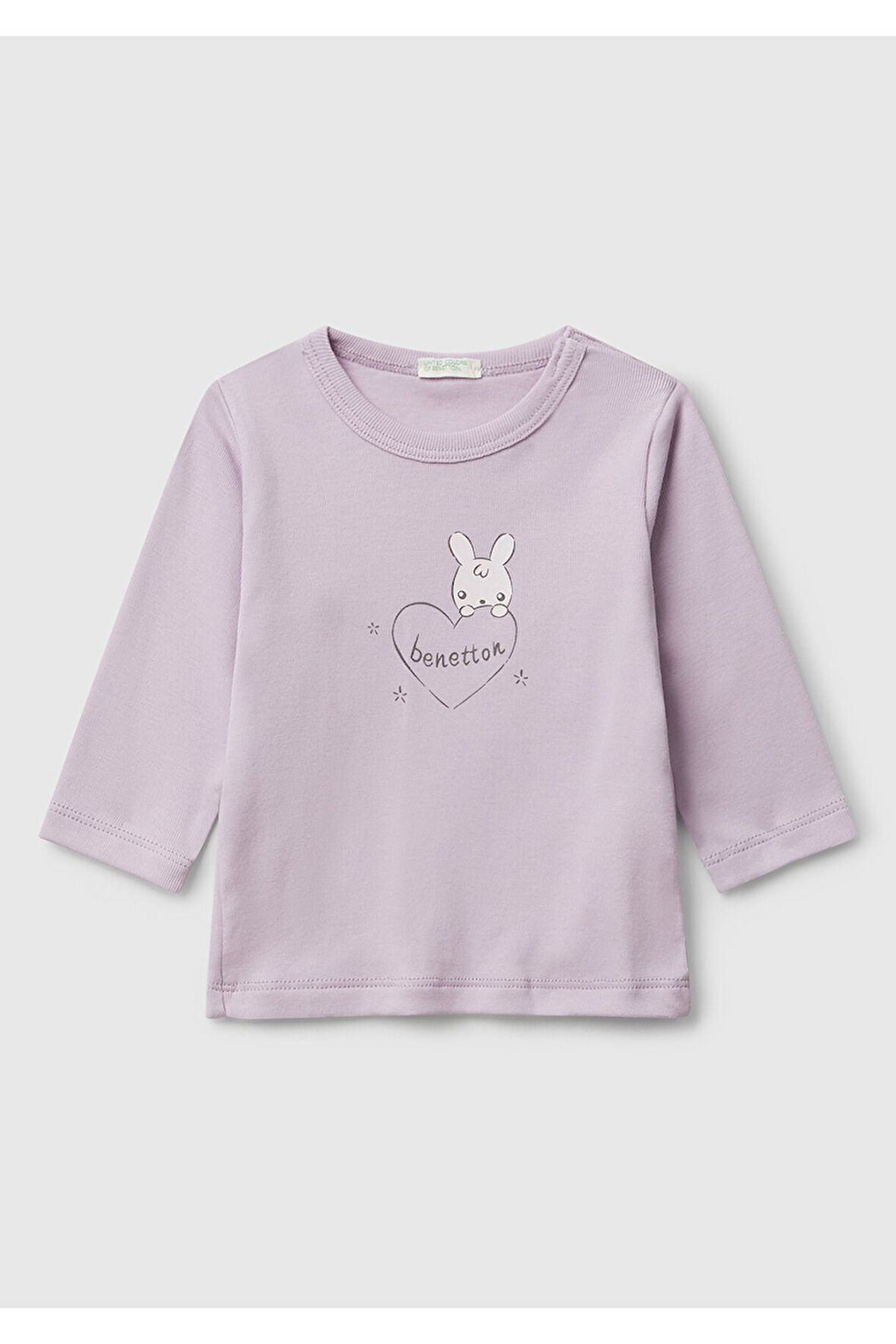 Benetton Yenidoğan Lila Uzun Tshırt