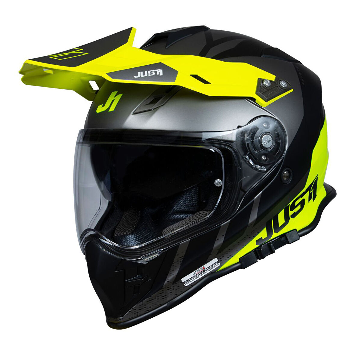 Just1 J34 Pro Outer Space Kapalı Motosiklet Kaskı Siyah  Antrasit  Sarı