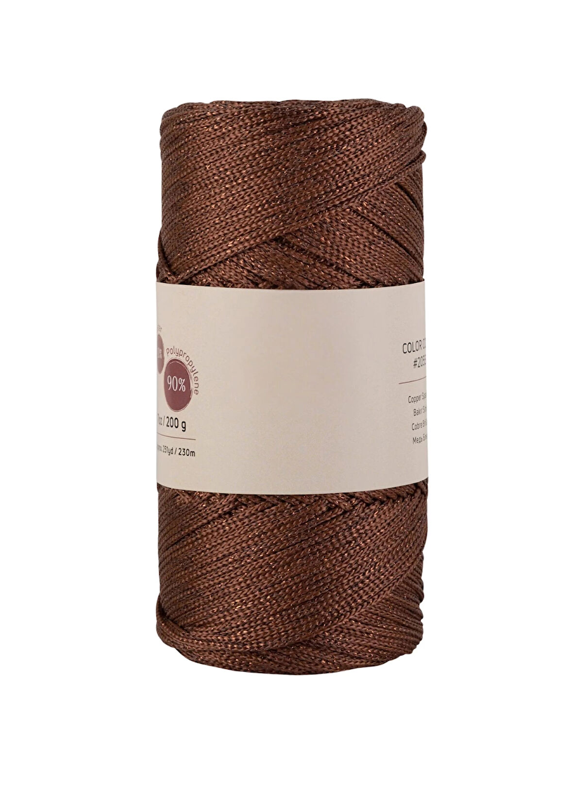 Makrome İpi 3mm  Polyester Kahve Simli