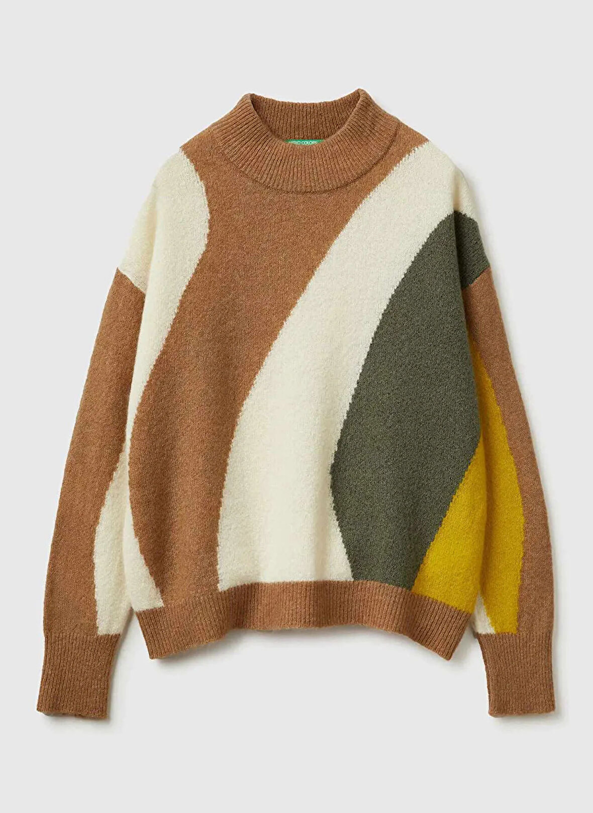 Benetton Bisiklet Yaka Normal Çok Renkli Kadın Kazak 11CZE10ER