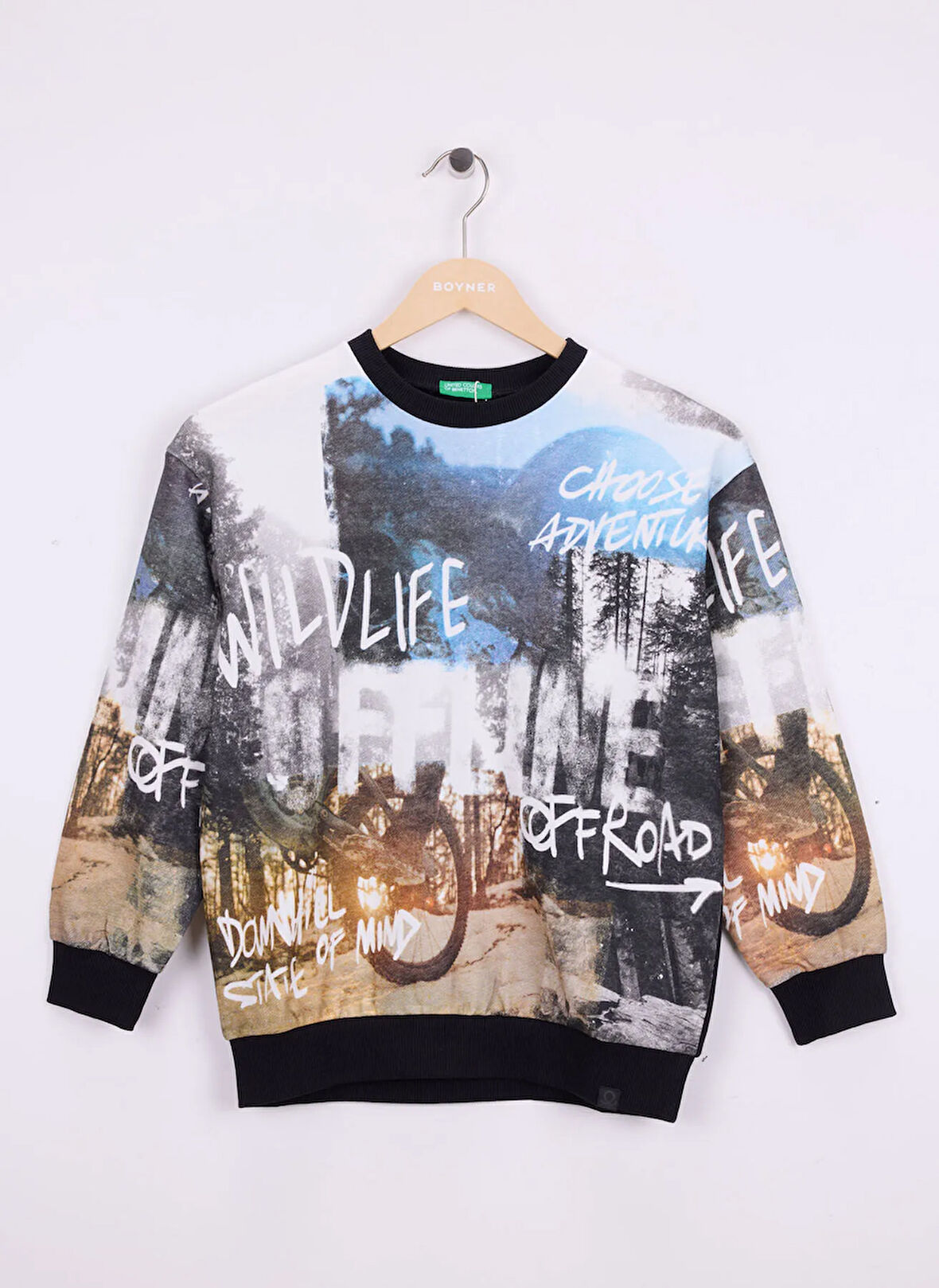 Benetton Baskılı Erkek Çocuk Çok Renkli Sweatshırt 3WECC10PR