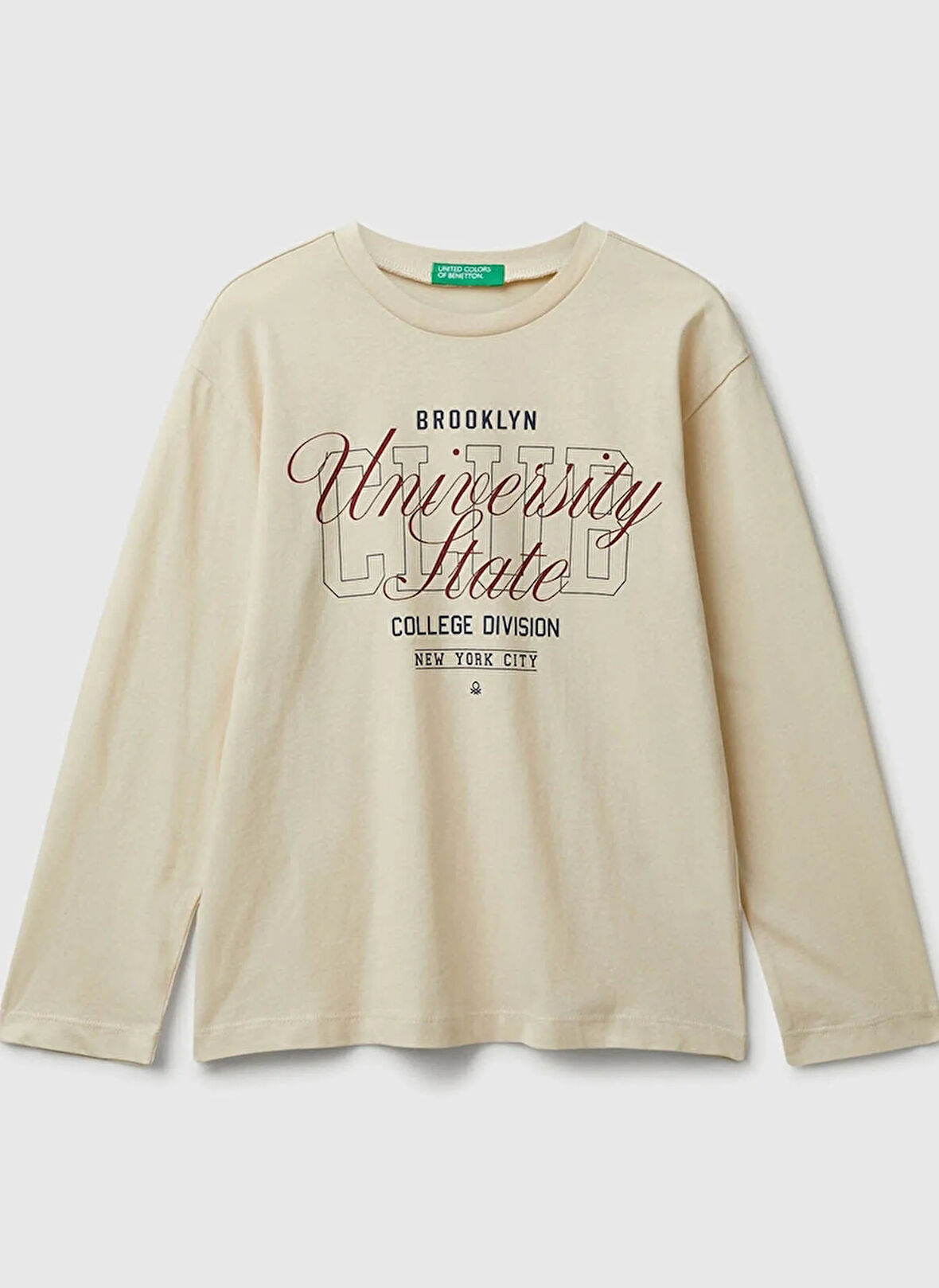 Benetton Baskılı Krem Erkek Çocuk T-Shirt 35RYC10QQ