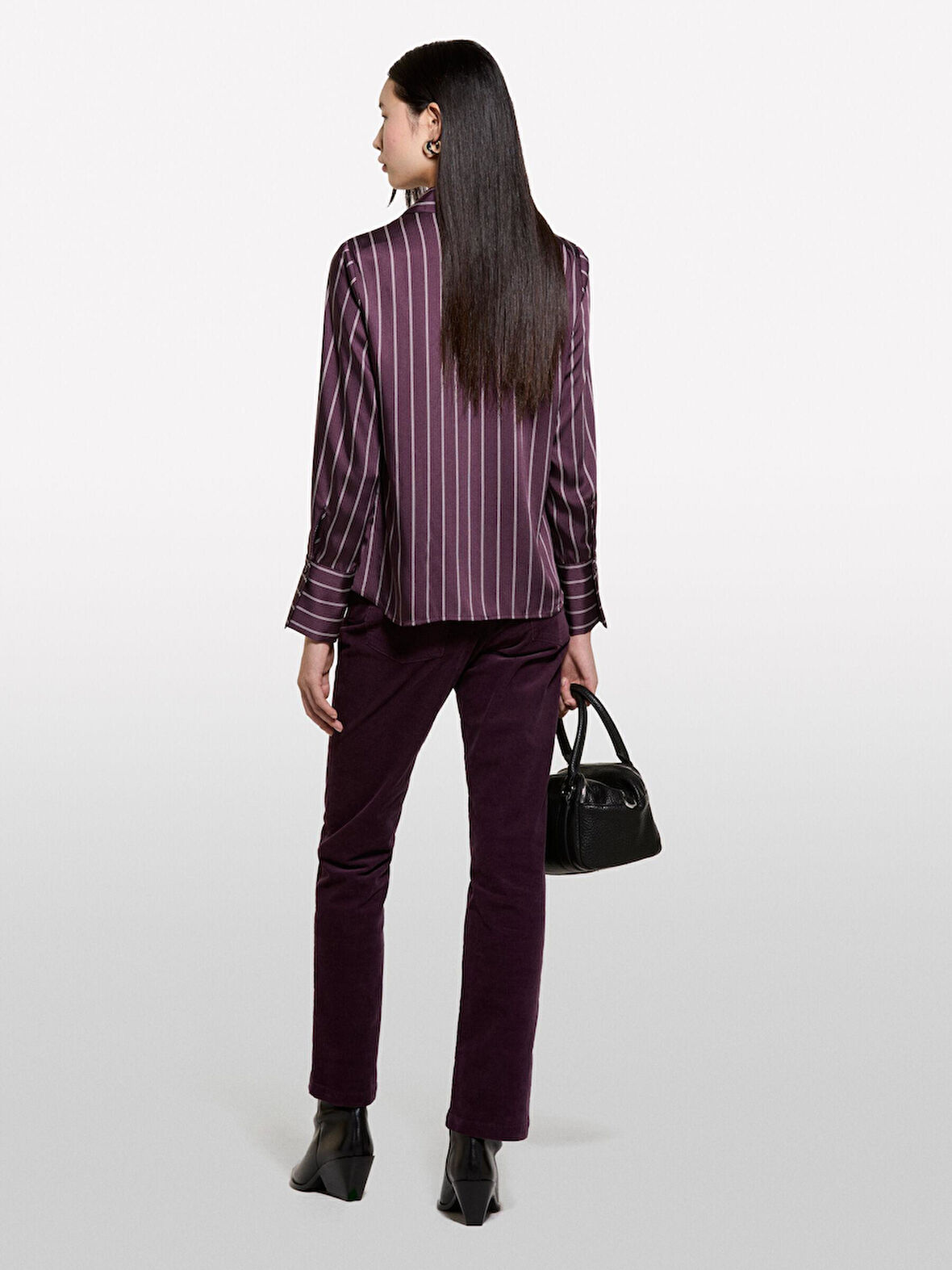 Pamuk Karışımlı Beş Cepli Normal Kesim Pantolon Kadın Mor Pantolon - 324A46C2LE02W