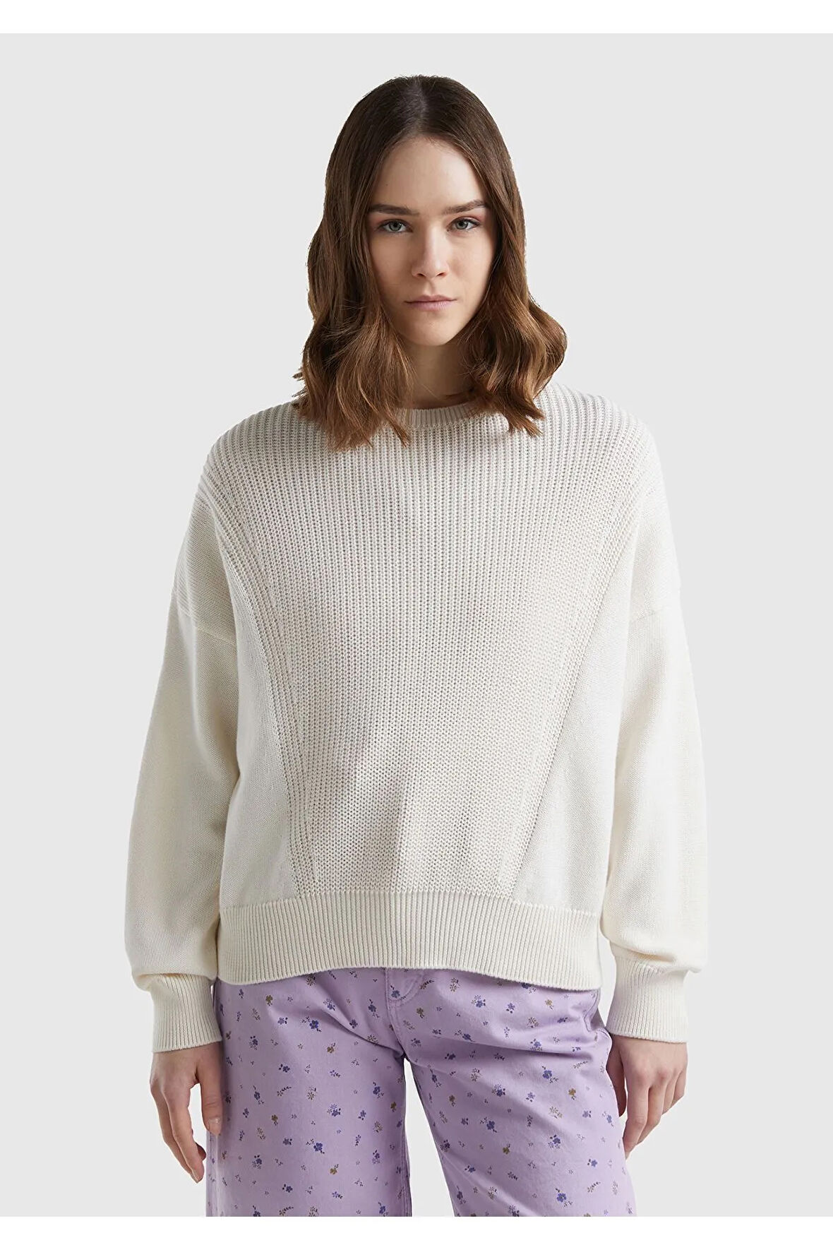 United Colors of Benetton Kadın Krem Kazak Model Kodu: 124P1494D10AK