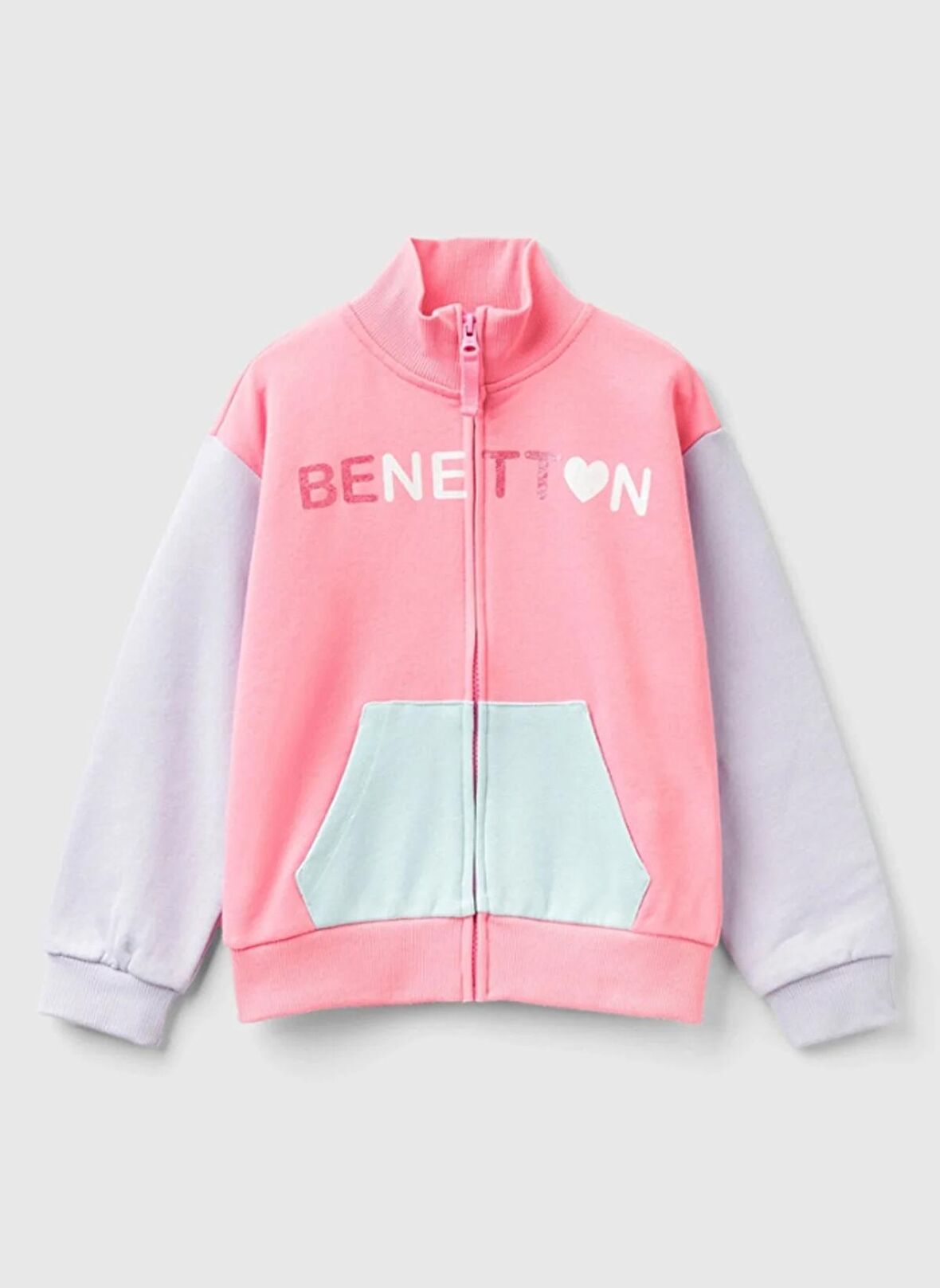 Benetton Kız Çocuk Pembe Sweatshırt 3J68C503O