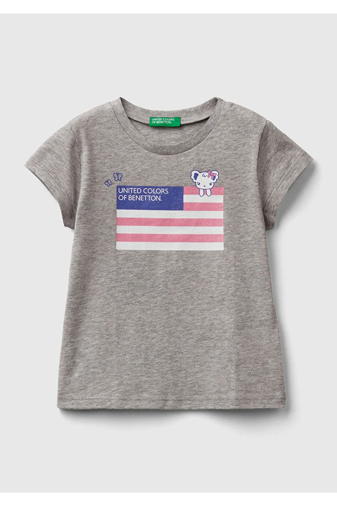 United Colors Of Benetton Kadın / Kız Gri Tişört (Model Kodu: 224P3I1Xg10D6 )