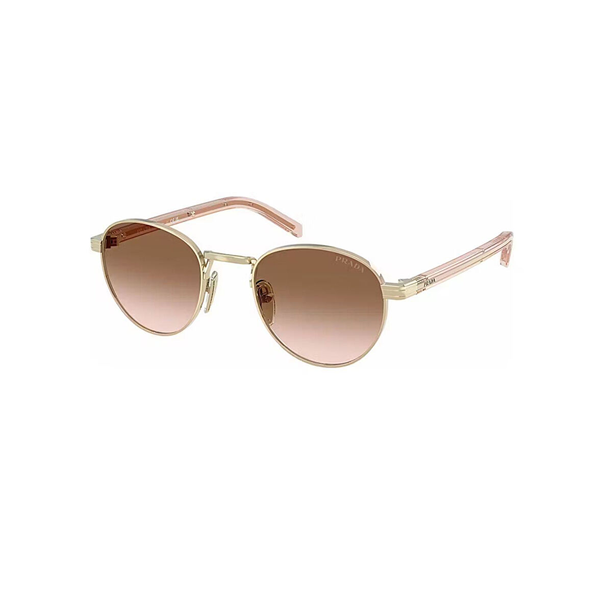 Prada PR B52S ZVN0A6 49 Unisex Oval Gold Metal Güneş Gözlüğü