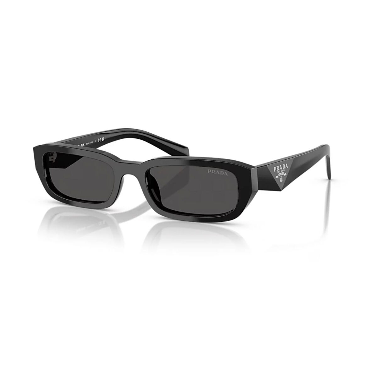 Prada PR B06S 16K08Z 53 Kadın Kare Siyah Kemik Güneş Gözlüğü