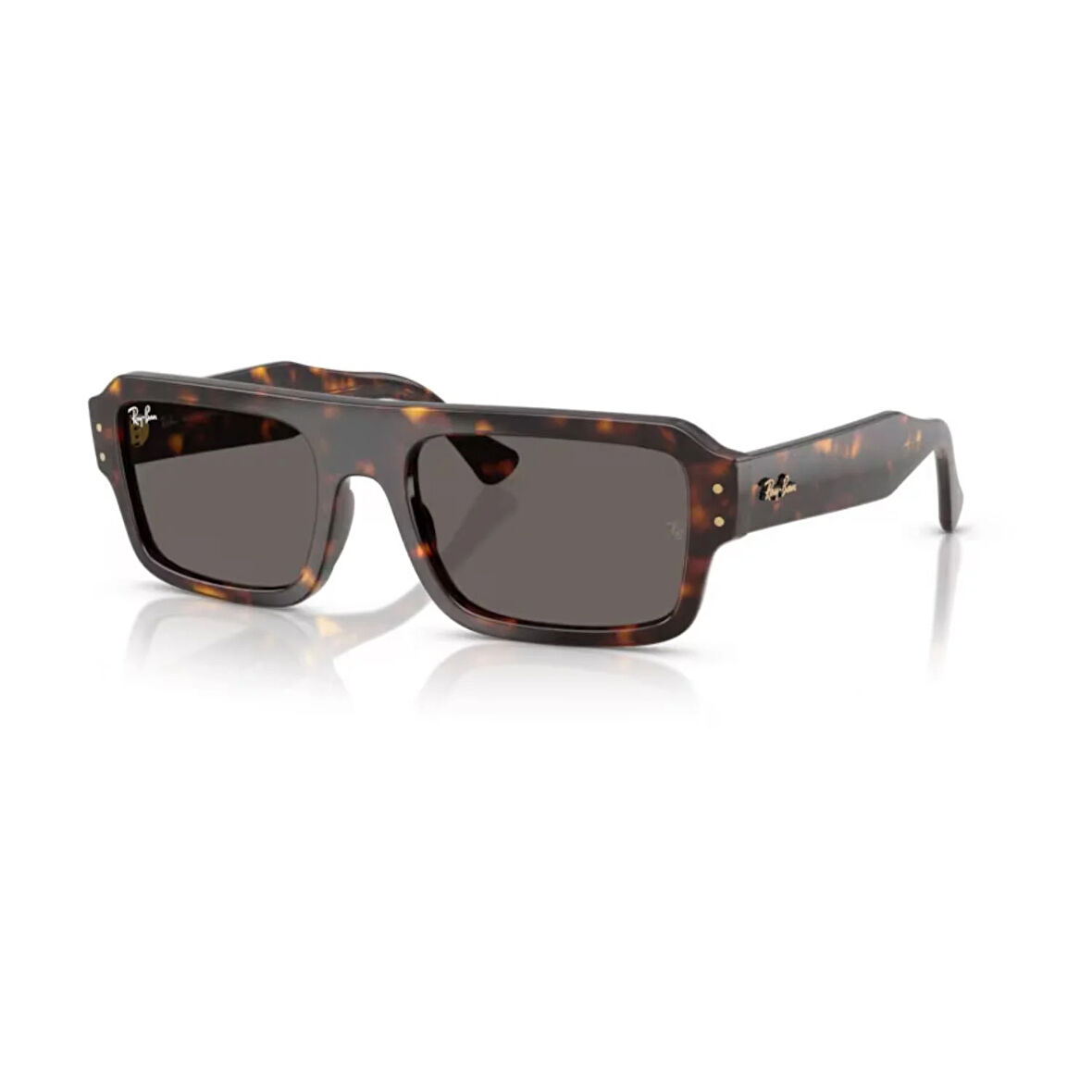 Ray-Ban RB4454 1359B1 56 Lukas Unisex Dikdörtgen Kırçıllı Kahvernegi Kemik Güneş Gözlüğü
