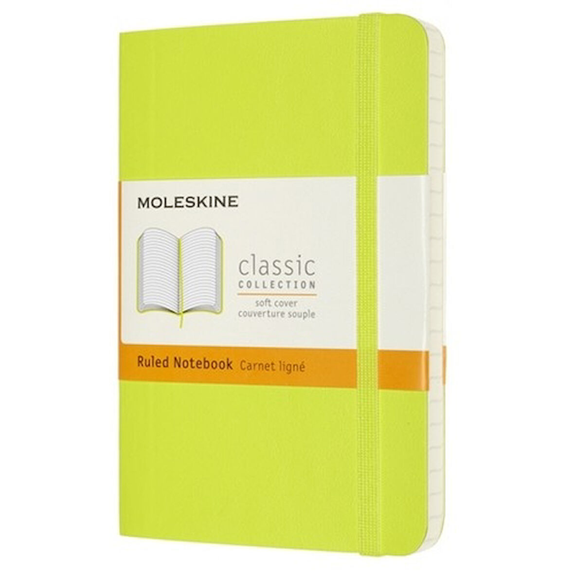 Moleskine Yumuşak Kapak Defter Limon Yeşili (Çizgili - 9x14)