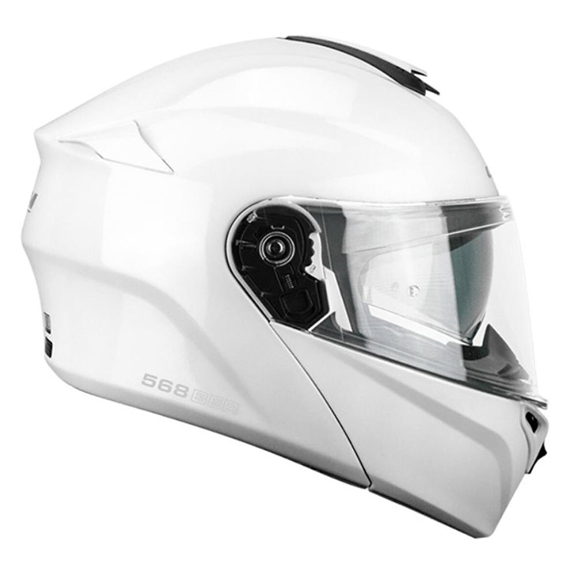 CGM 568A BER MONO ÇENE AÇILIR MOTOSİKLET KASKI BEYAZ / L