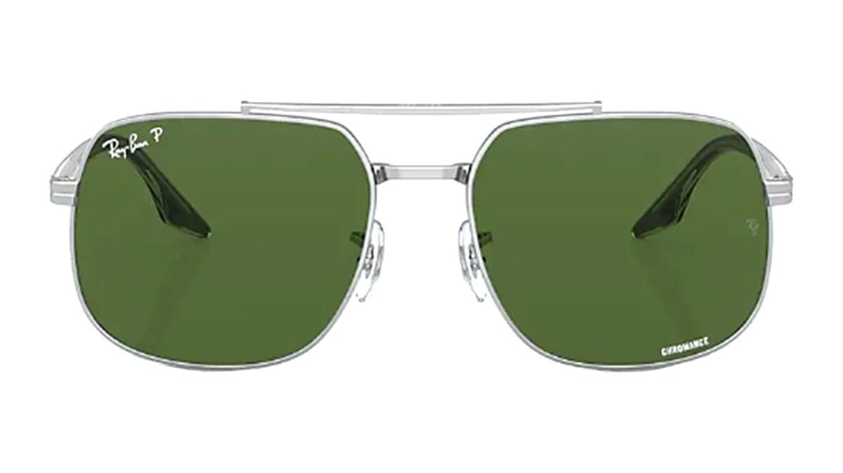 RAY-BAN  3699 003/P1 56  Erkek GÜMÜŞ Köşeli Çerçeve Güneş Gözlüğü