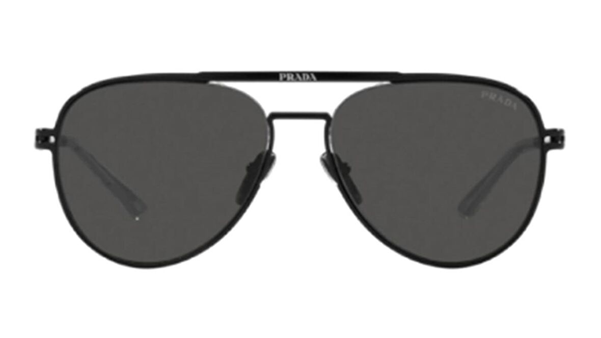 PRADA  54ZS 1BO-5S0 57  Erkek SİYAH Damla Çerçeve Güneş Gözlüğü
