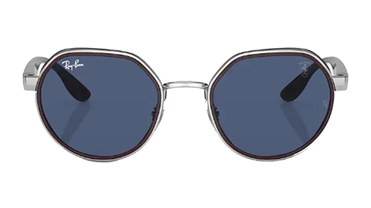 RAY-BAN FERRARI  3703M F077/80 51  Erkek GÜMÜŞ Yuvarlak Çerçeve Güneş Gözlüğü