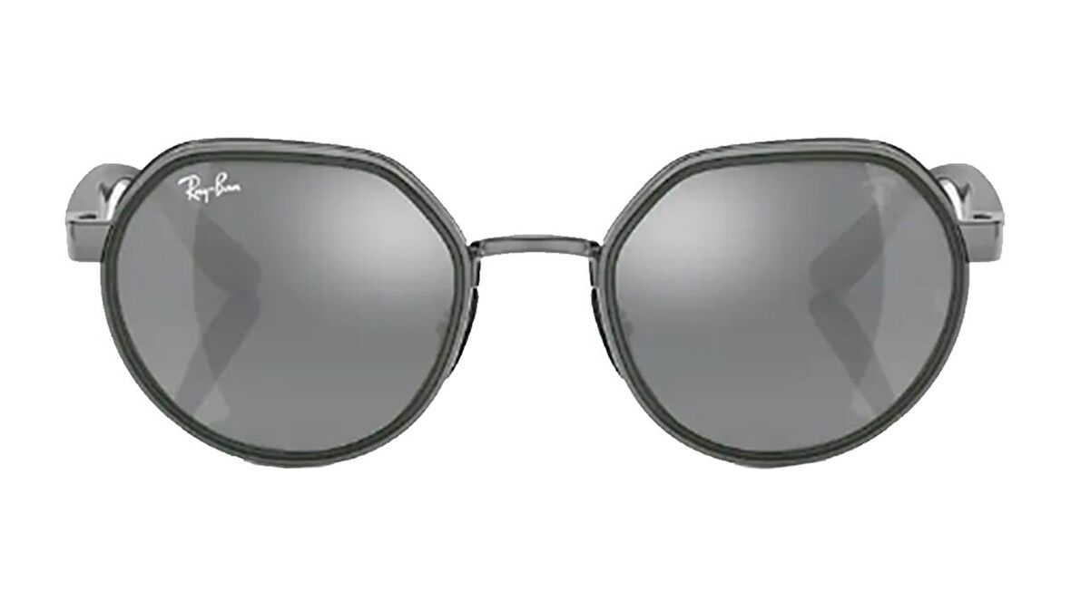 RAY-BAN FERRARI  3703M F078/6G 51  Erkek GÜMÜŞ Yuvarlak Çerçeve Güneş Gözlüğü