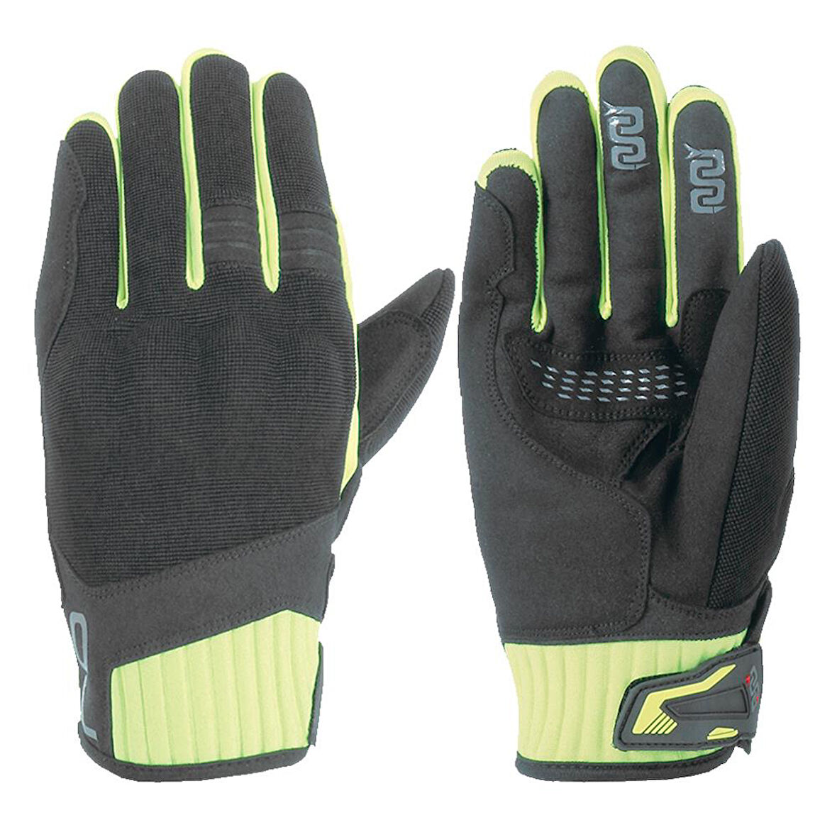 OJ LEVER SİYAH/SARI KORUMALI MOTOSİKLET ELDİVENİ S