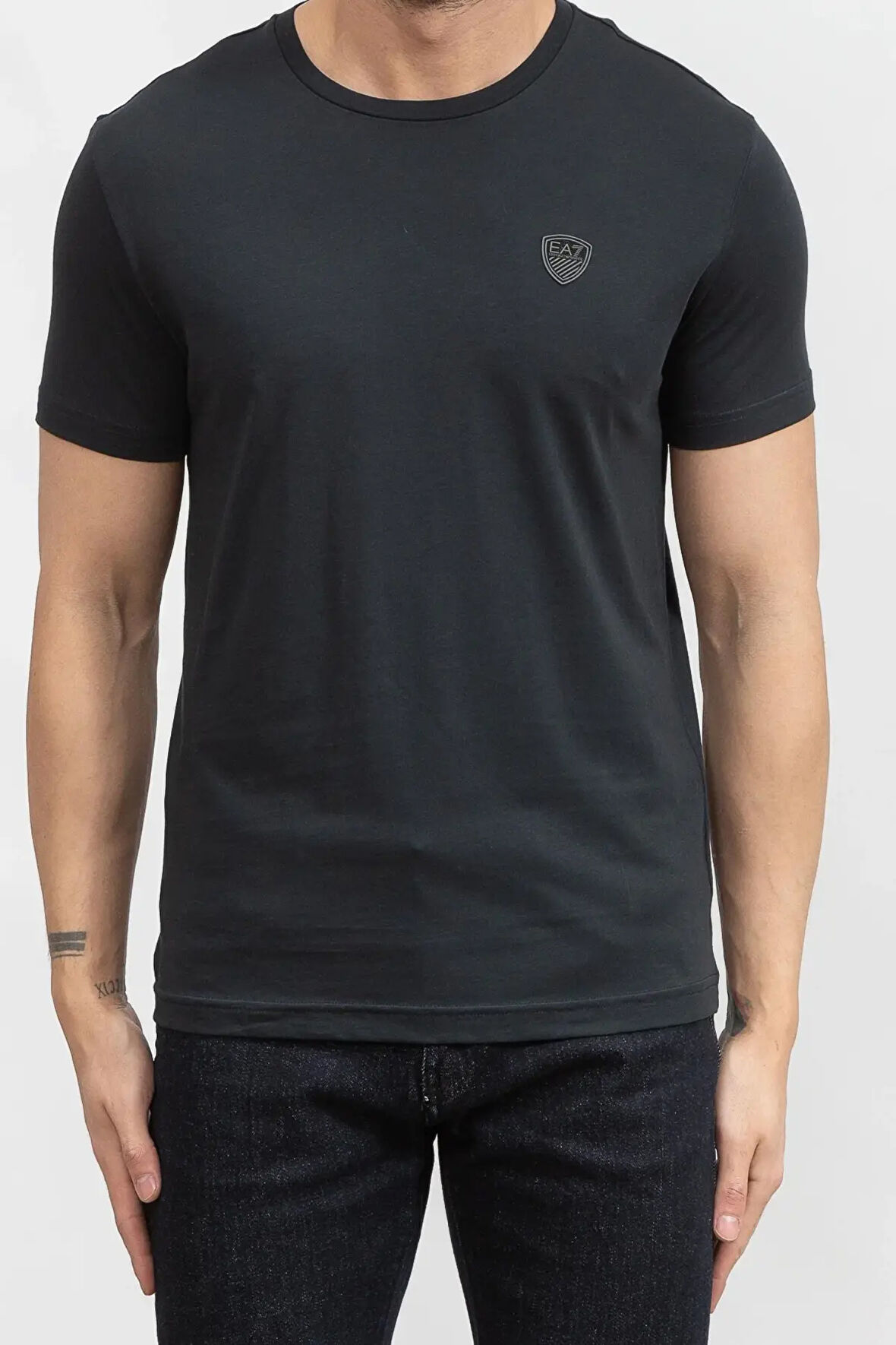 Bisiklet Yaka Erkek T-Shirt-Mavi | M