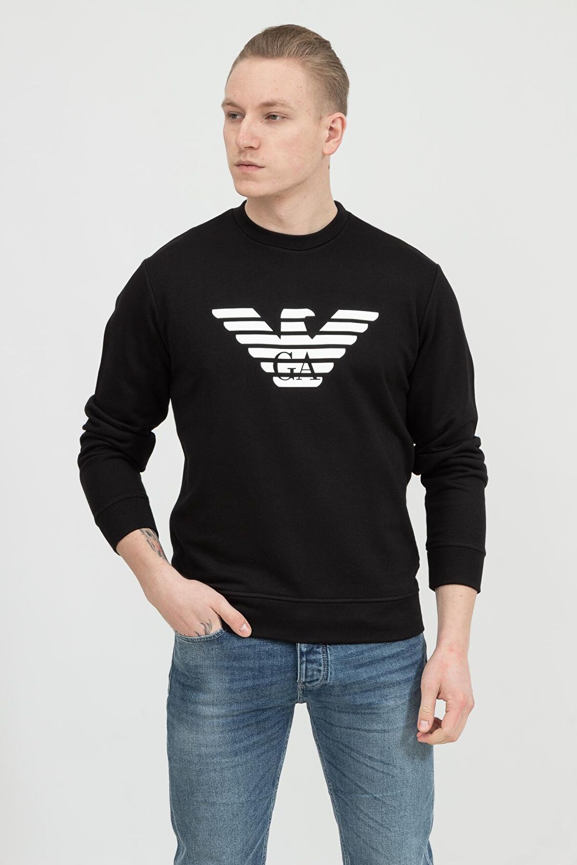Erkek Bisiklet Yaka Sweatshirt