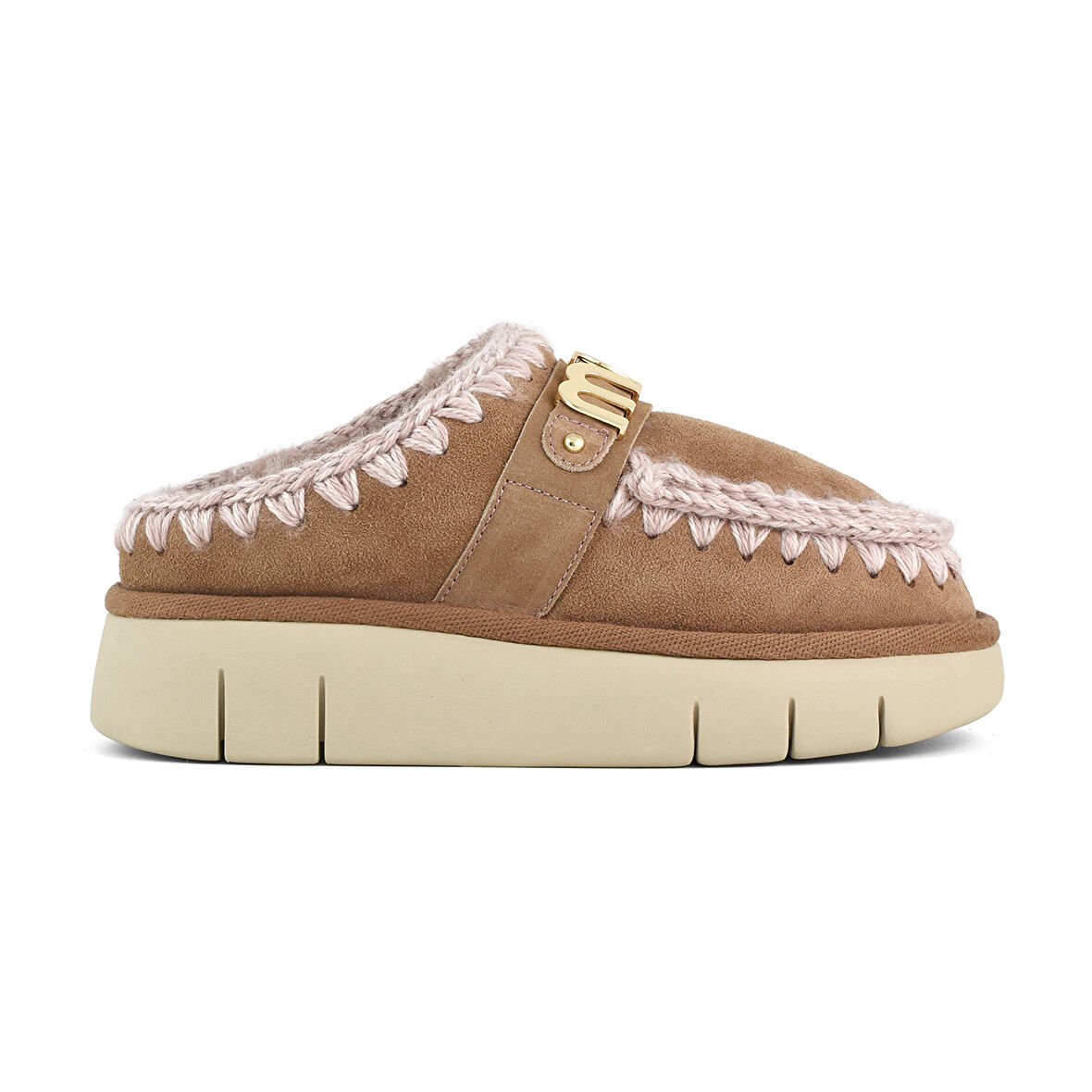 Kadın Terlik/ Panduf ( Ev ) MU.FW531001A PKBRO Mou Bounce clog metal logo Beige suede