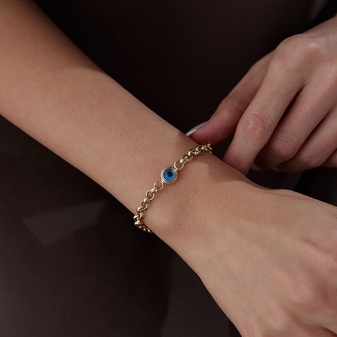 Bold Mavi Boncuk Göz Bileklik