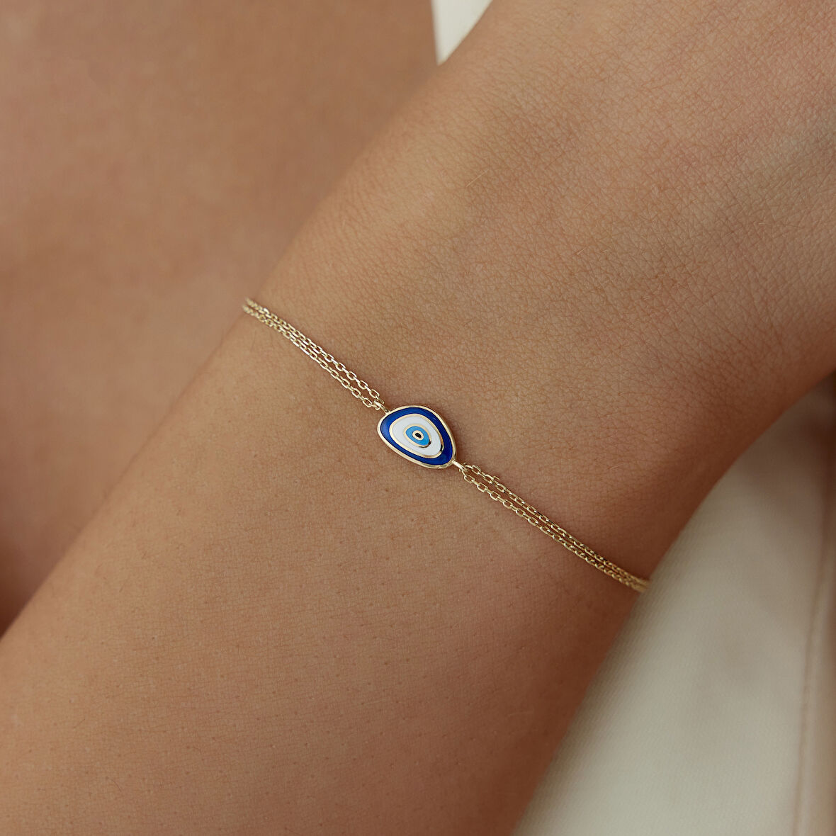 Mavi Mineli Eye Bileklik