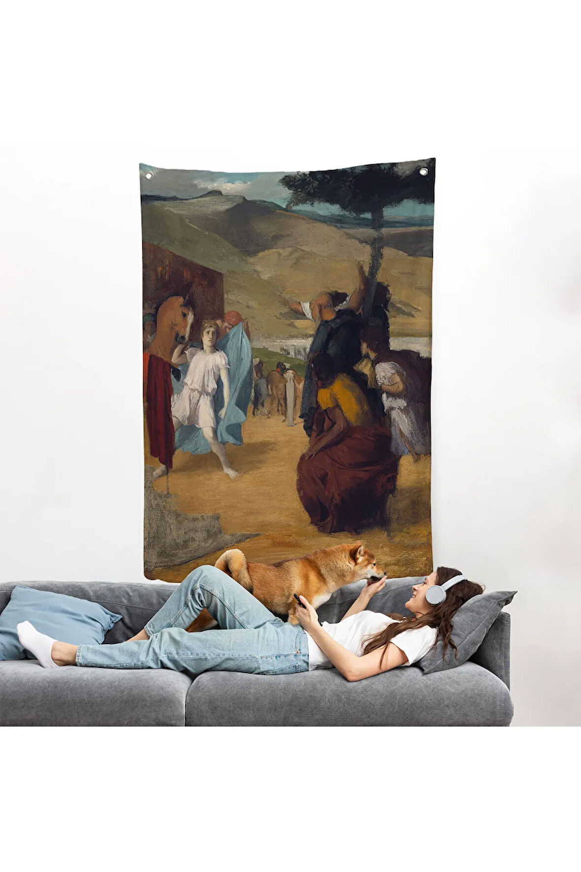 Edgar Degas - İskender ve Bucephalus Duvar Örtüsü-8056