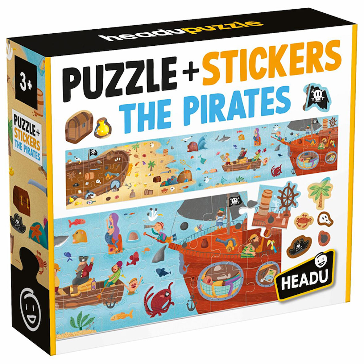 Headu Puzzle + Stickers The Pirates (+3 Yaş)