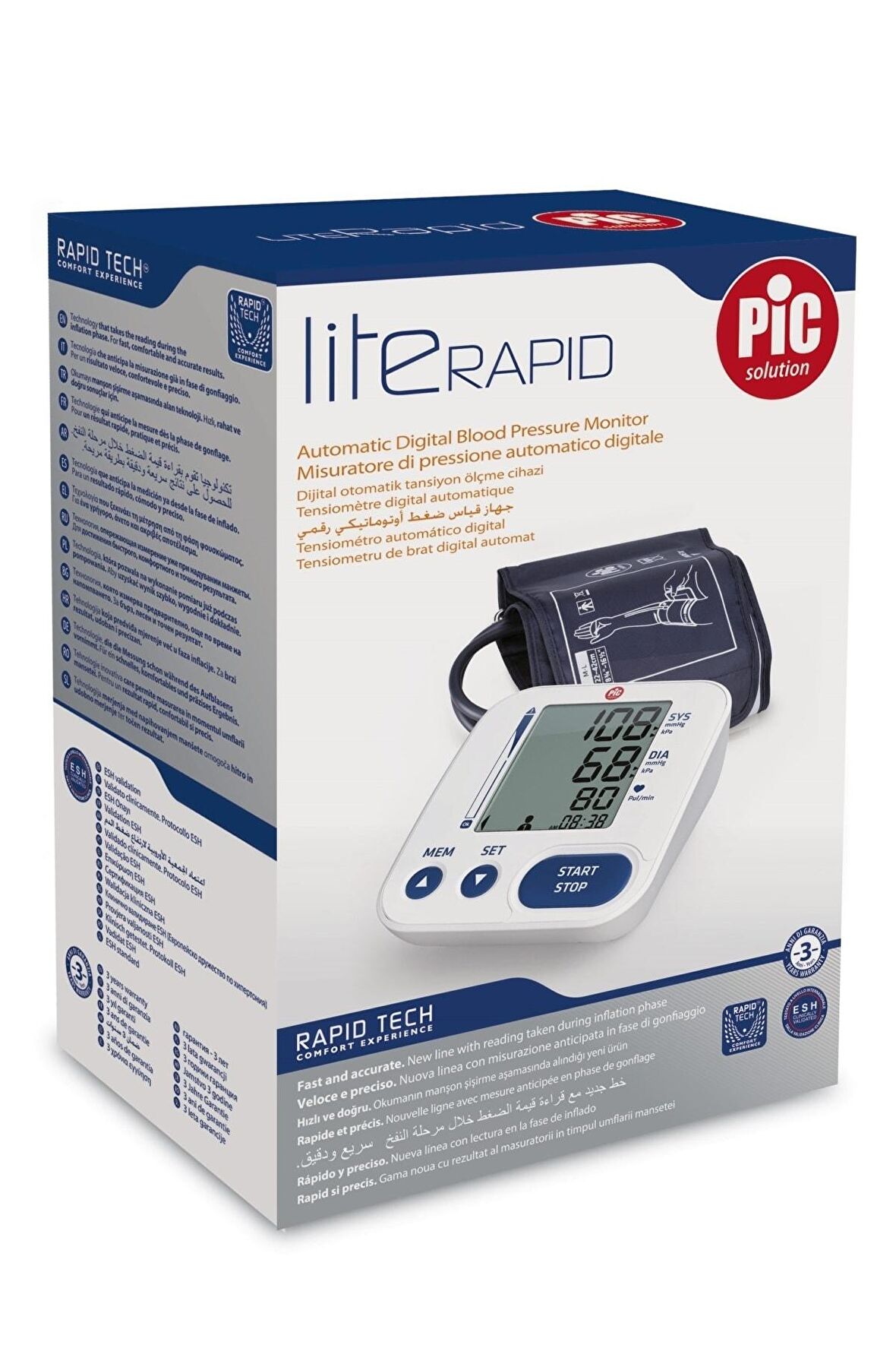 Pic Solution Lite Rapid Hafızalı Koldan Ölçer Dijital Tansiyon Aleti